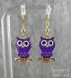 Preview: Lila Eulen Ohrhänger – Handmade Schmuck | Amylis