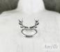 Preview: Offener Hirschgeweih Ring Silber