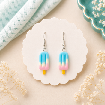 Eis am Stiel Ohrringe Blau-Pink