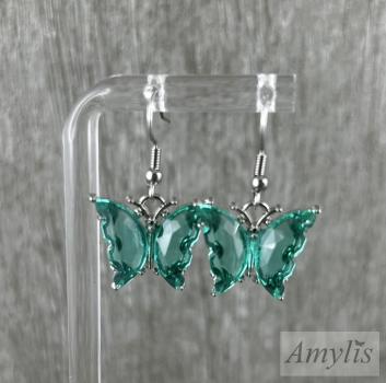Preview: Ohrhänger Schmetterling, türkis