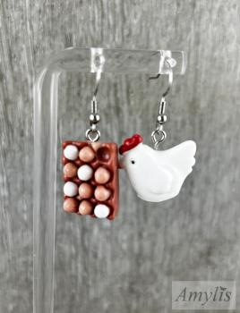 Preview: Ohrhänger Huhn oder Ei