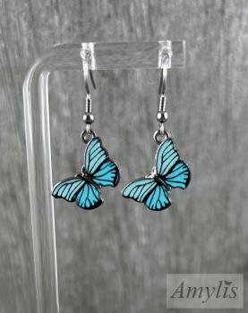 Preview: Schmetterling Ohrringe in Hellblau