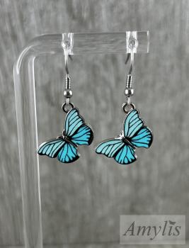 Schmetterling Ohrringe in Hellblau