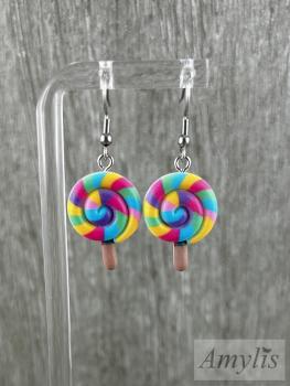 Preview: Bunte Lollipop Ohrringe | Handmade Sommer Schmuck von Amylis