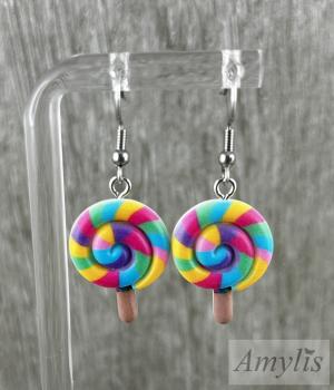 Bunte Lollipop Ohrringe | Handmade Sommer Schmuck von Amylis
