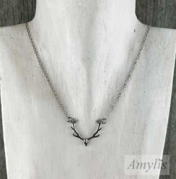 Preview: Halskette Hirschgeweih Silber