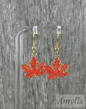 Ahornblatt Ohrhänger Rot | Herbstlicher Handmade Schmuck von Amylis