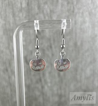 Kürbis-Ohrhänger silber | Halloween Schmuck | Handmade von Amylis