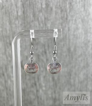 Preview: Kürbis-Ohrhänger silber | Halloween Schmuck | Handmade von Amylis