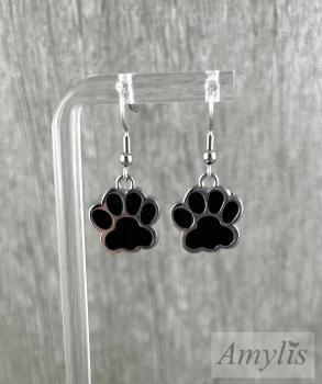 Preview: Schwarze Pfoten-Ohrhänger