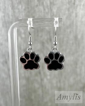 Schwarze Pfoten-Ohrhänger
