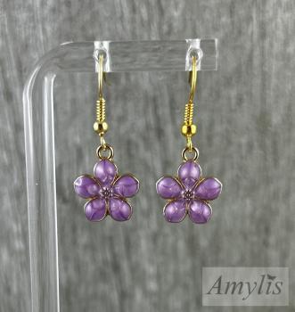 Preview: Lila Blüten Ohrhänger