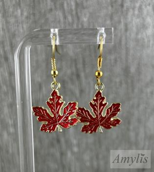 Rote Ahornblatt Ohrhänger