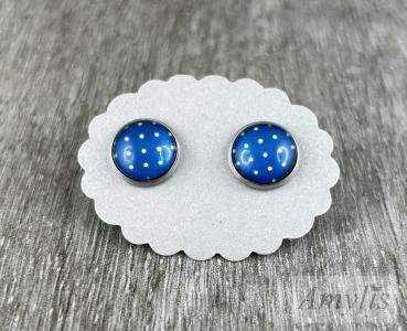 Preview: Blaue Punkt Ohrstecker