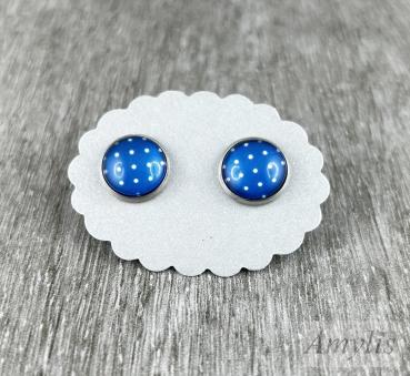 Blaue Punkt Ohrstecker