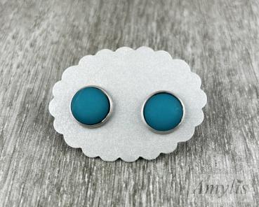 Preview: Türkis Ohrstecker – Handmade Edelstahl Ohrschmuck | Amylis Sommerzauber