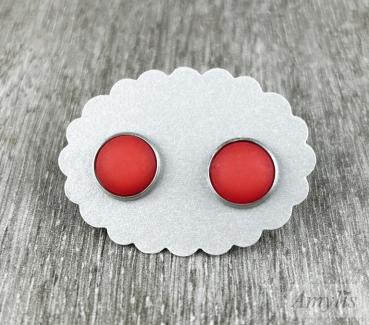 Korallenrote Ohrstecker – Handmade Edelstahl Ohrringe | Amylis