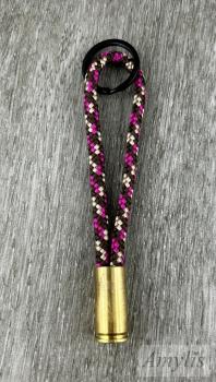 Schlüsselanhänger mit echter Patronenhülse – Braun-Pink-Mix