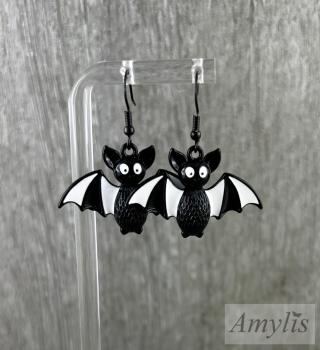 Preview: Fledermaus Ohrhänger – Halloween Schmuck Handmade | Amylis