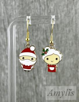 Preview: Santa & Mrs. Claus Ohrhänger – Weihnachtlicher Handmade Schmuck | Amylis