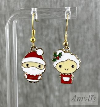 Santa & Mrs. Claus Ohrhänger – Weihnachtlicher Handmade Schmuck | Amylis