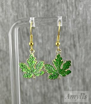 Preview: Grüne Blatt Ohrhänger – Natur Ohrringe Handmade | Amylis