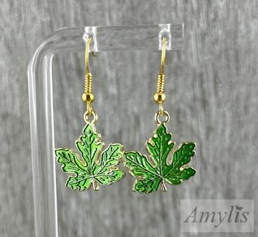 Grüne Blatt Ohrhänger – Natur Ohrringe Handmade | Amylis