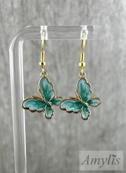 Mintgrüne Schmetterlings Ohrhänger