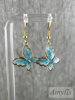 Preview: Hellblaue Schmetterlings Ohrhänger – Sommerzauber Schmuck handmade | Amylis
