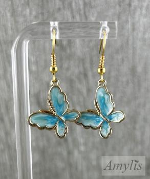 Hellblaue Schmetterlings Ohrhänger – Sommerzauber Schmuck handmade | Amylis