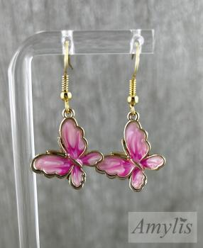 Preview: Rosa Schmetterling Ohrhänger – Handmade Schmuck | Amylis