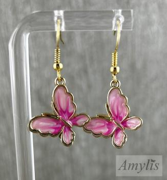 Rosa Schmetterling Ohrhänger – Handmade Schmuck | Amylis