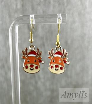 Preview: Rentier Ohrhänger – Weihnachtlicher Schmuck handmade | Amylis