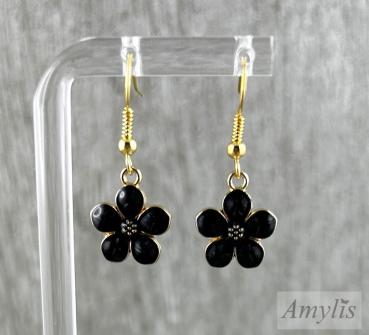 Schwarze Blüten Ohrhänger – Kollektion Mystic Nights