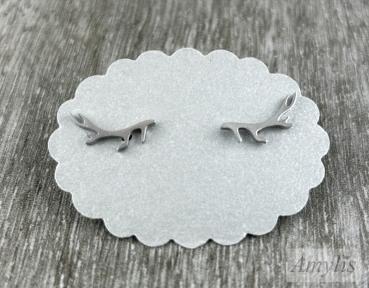 Preview: Geweih Ohrstecker – Winterzauber Kollektion | Handmade Schmuck von Amylis