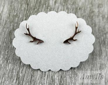 Geweih Ohrstecker – Winterzauber Kollektion | Handmade Schmuck von Amylis
