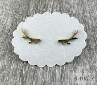 Geweih Ohrstecker Gold