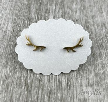 Preview: Geweih Ohrstecker Gold