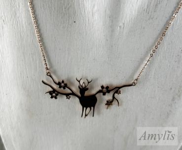 Hirsch Kette Roségold