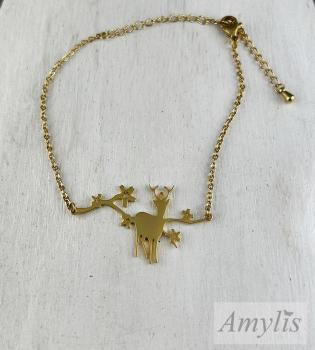 Preview: Hirsch Armband Gold