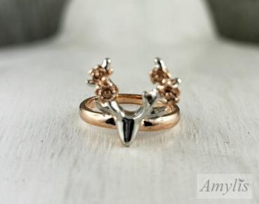 Hirschgeweih Ring Roségold