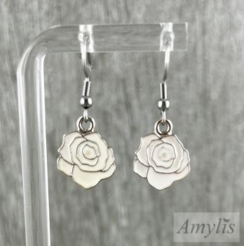 Weiße Rosen Ohrhänger