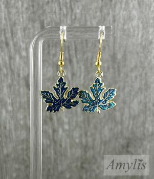 Preview: Ahornblatt Ohrringe Blau