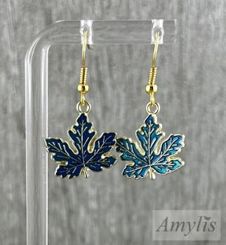 Ahornblatt Ohrringe Blau