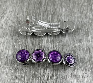 Haarspange „Purple Mandala“