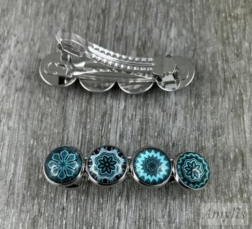 Haarspange „Blue Mandala“