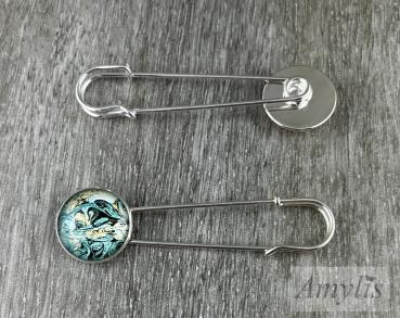 Preview: Tuchnadel „Teal Whisper Swirl“