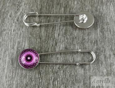 Preview: Tuchnadel „Violet Starburst Mandala“