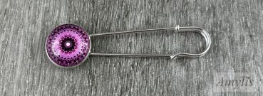 Tuchnadel „Violet Starburst Mandala“