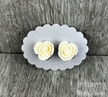 creme Rosen Ohrclips